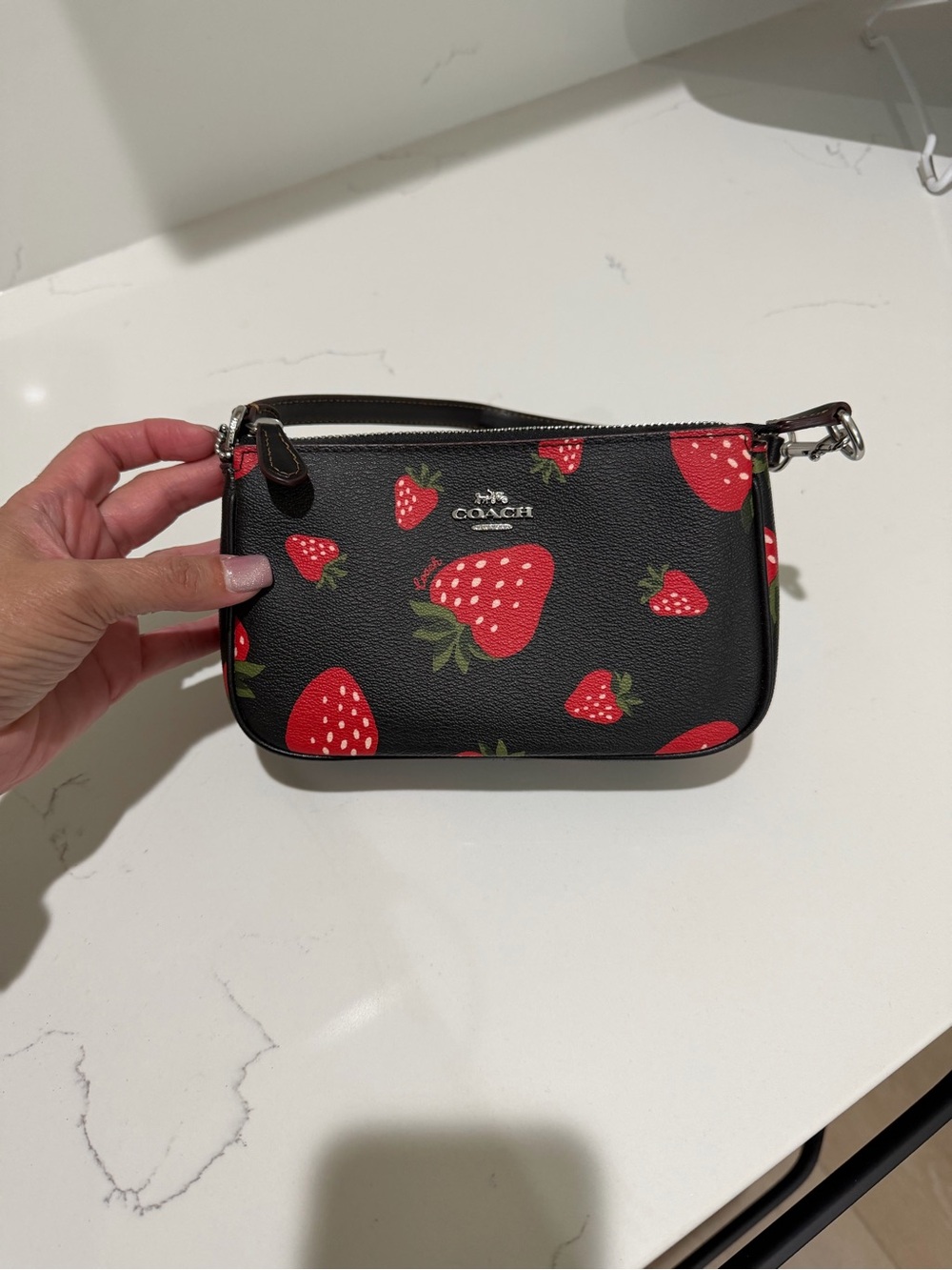 Coach Nolita 19 Wild Strawberry Print Black